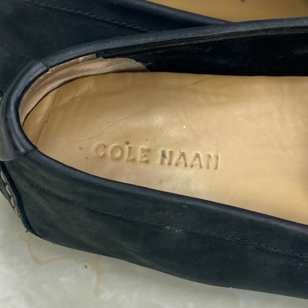 Cole Haan Gunnison Leather Driver Loafers Mens Sz 12 Black Slip On Preppy Shoes - Picture 3 of 4